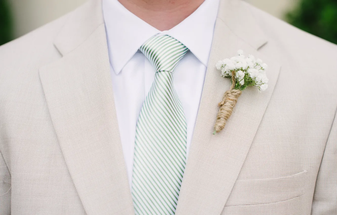 Фото обои цветы, костюм, галстук, жених