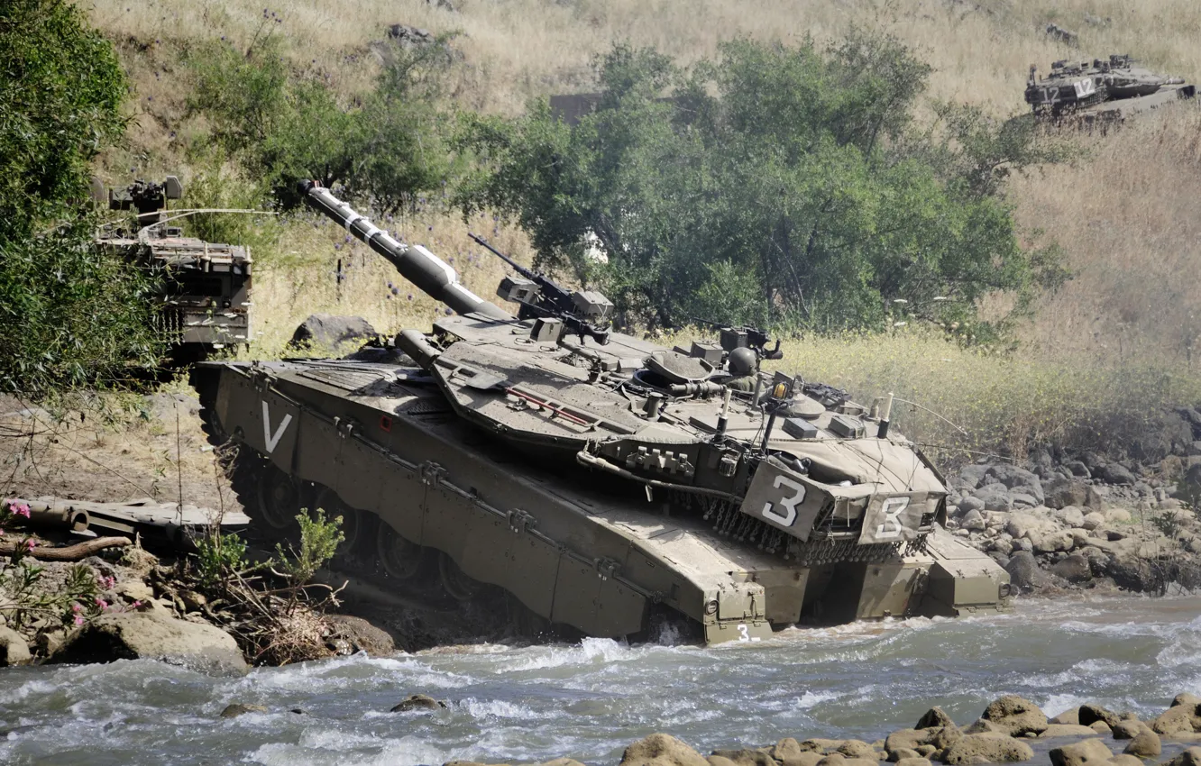 Фото обои грязь, танк, боевой, Меркава, основной, Израиля, Merkava-IIID