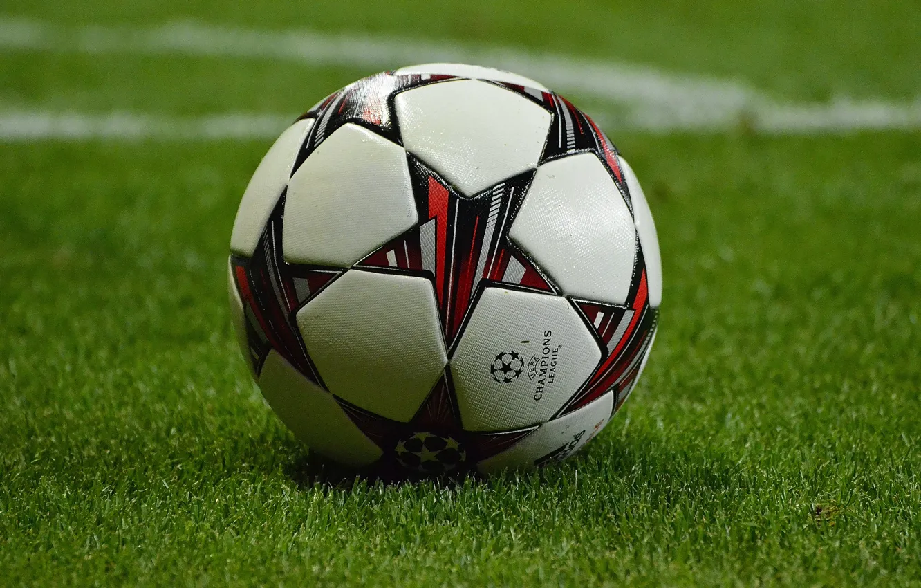 Фото обои газон, мяч, фокус, Barclays Premier League, футбол HD