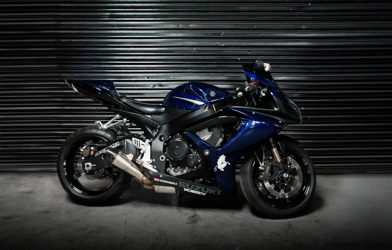 Фото обои синий, мотоцикл, профиль, суперспорт, suzuki, bike, blue, сузуки
