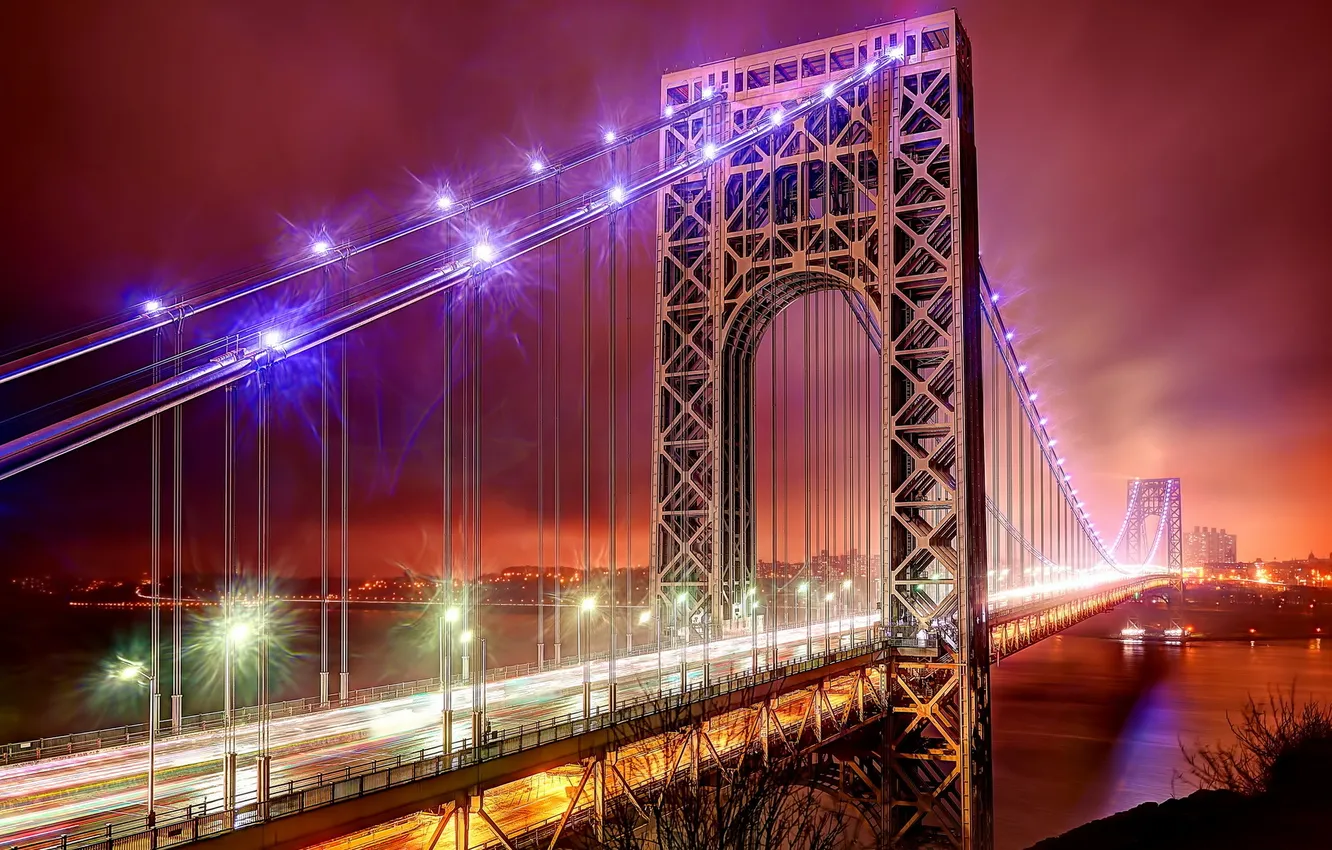 Фото обои United States, New Jersey, The George Washington Bridge, Fort Lee