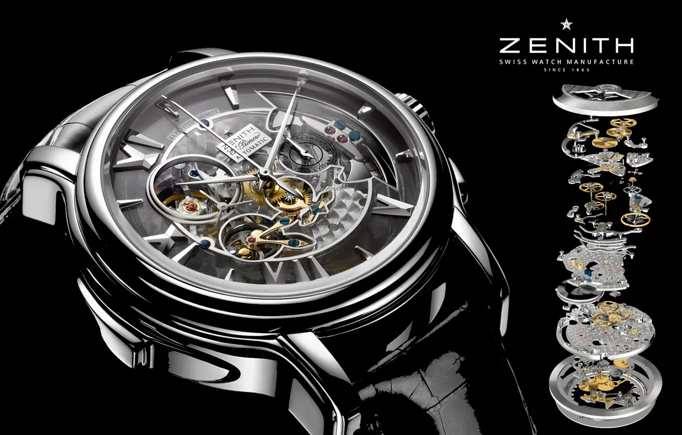 Фото обои часы, механизм, Watch, Zenith