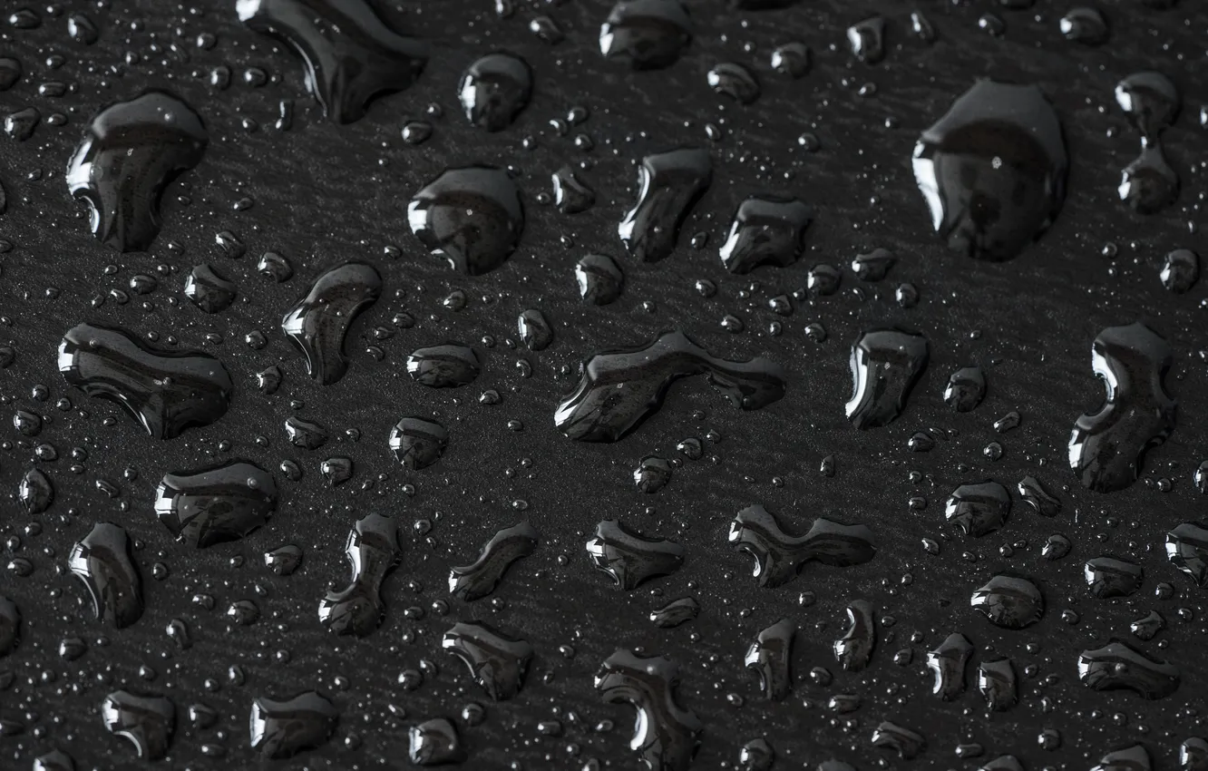 Фото обои black, liquid, drops