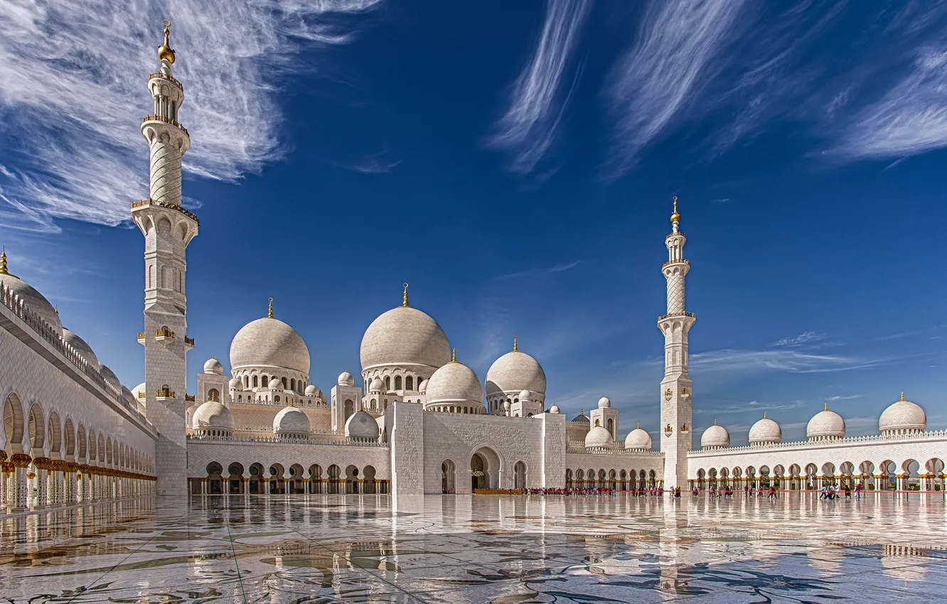 Фото обои Abu Dhabi, ОАЭ, Мечеть шейха Зайда, Абу-Даби, UAE, Sheikh Zayed Grand Mosque