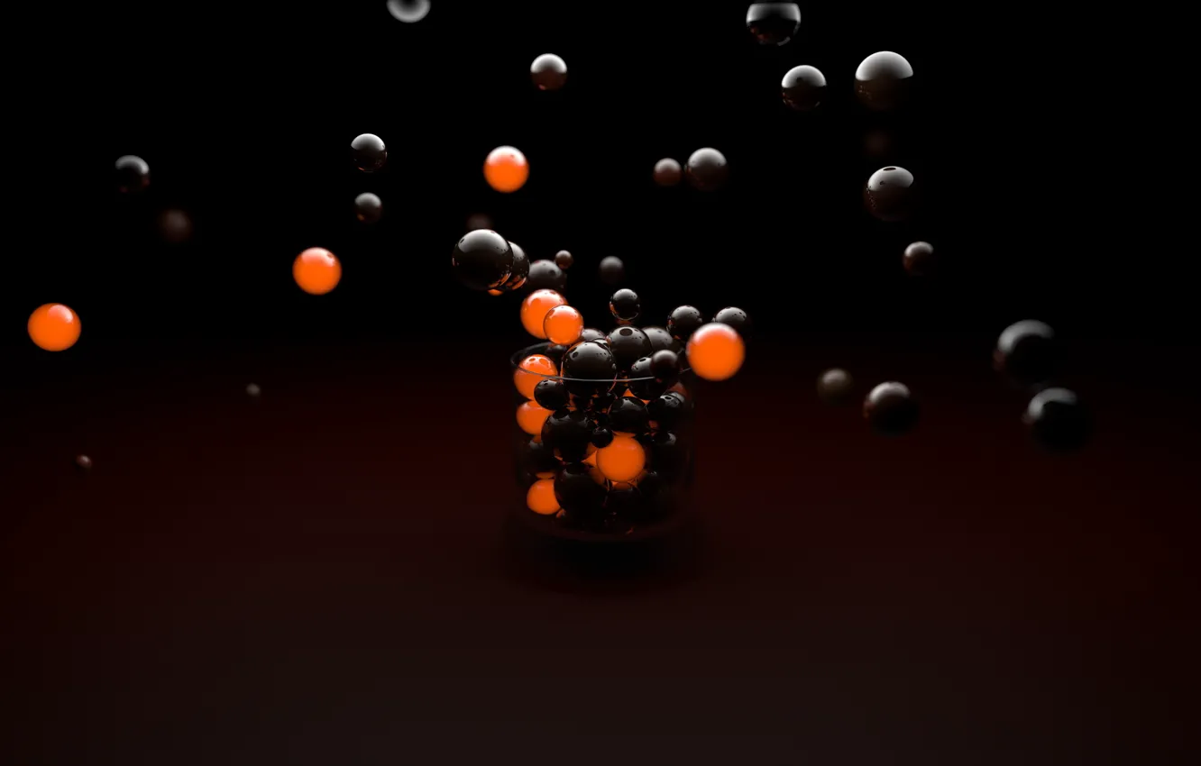 Фото обои Orange, Balls, Black