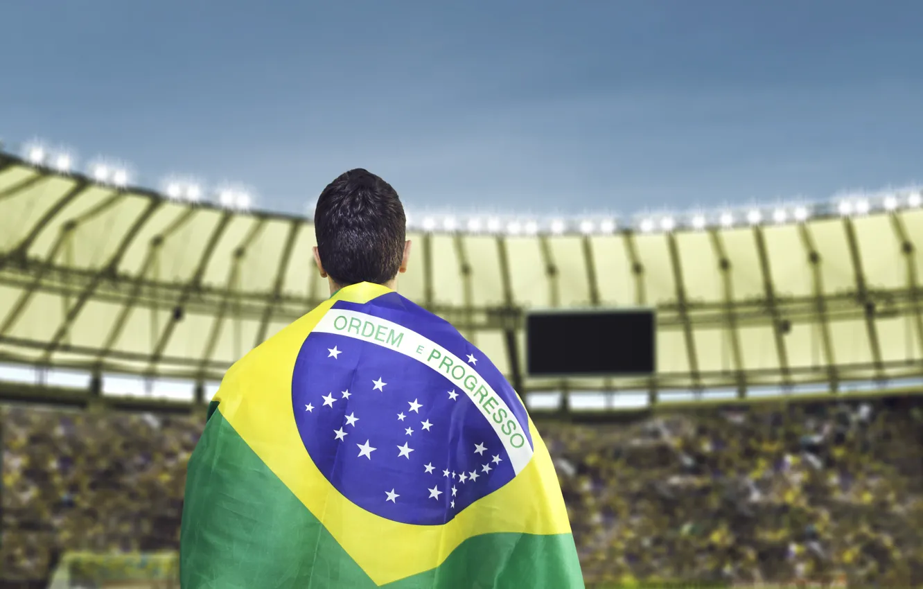 Фото обои logo, football, flag, World Cup, Brasil, FIFA
