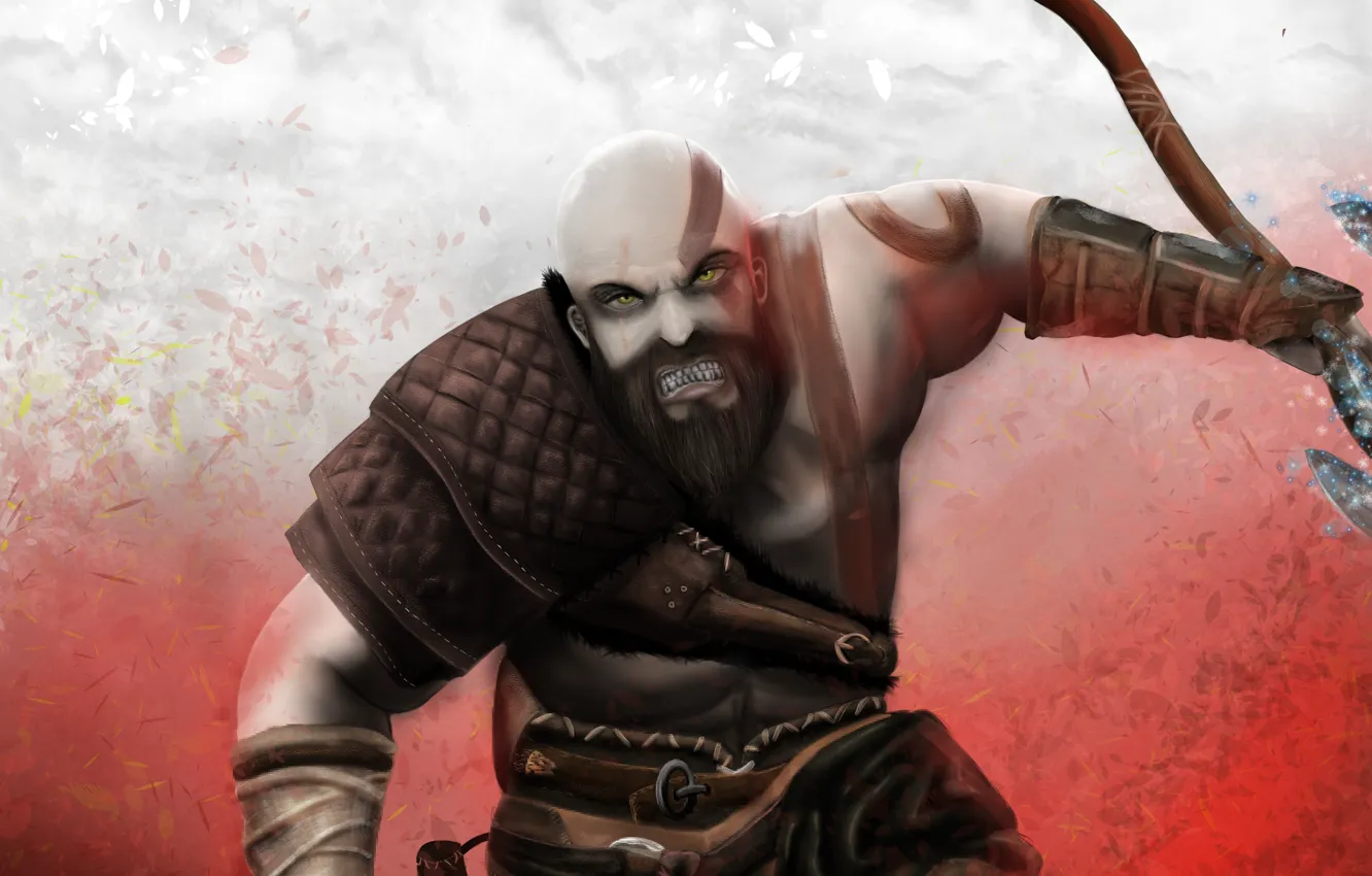 Фото обои axe, game, demigod, weapon, Kratos, spartan, god, strong