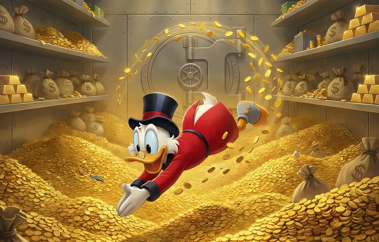 Фото обои gold, money, Scrooge McDuck