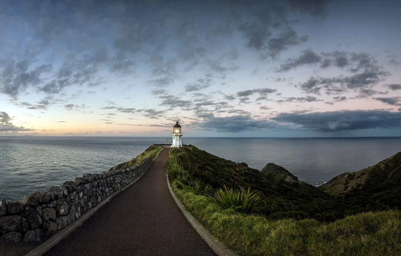 Фото обои Sunset, Lighthouse, Northland, Cape Reinga