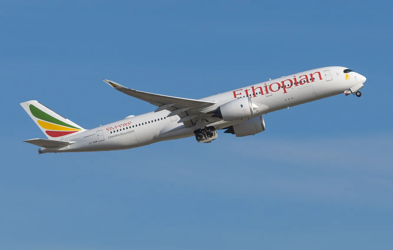 Фото обои Airbus, A350-900, Ethiopian Airlines