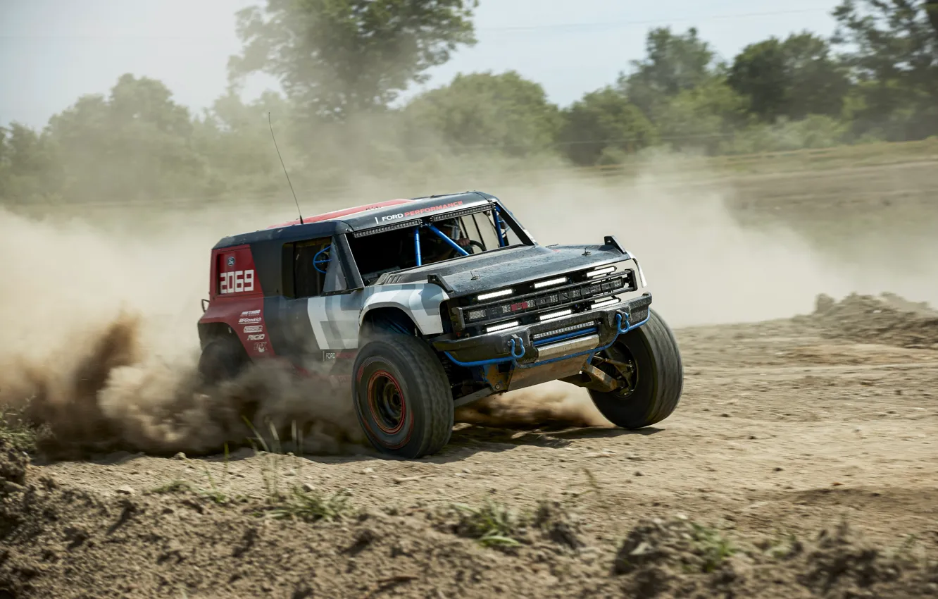 Фото обои песок, Ford, пыль, ралли, 2019, Bronco R Race Prototype