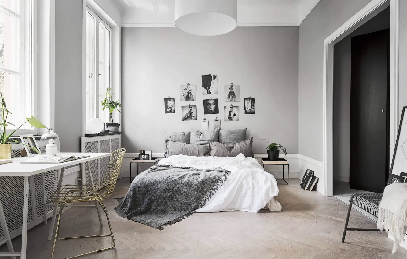 Фото обои комната, интерьер, спальня, скандинавский стиль, Apartment in Stockholm, by Stylingbolaget