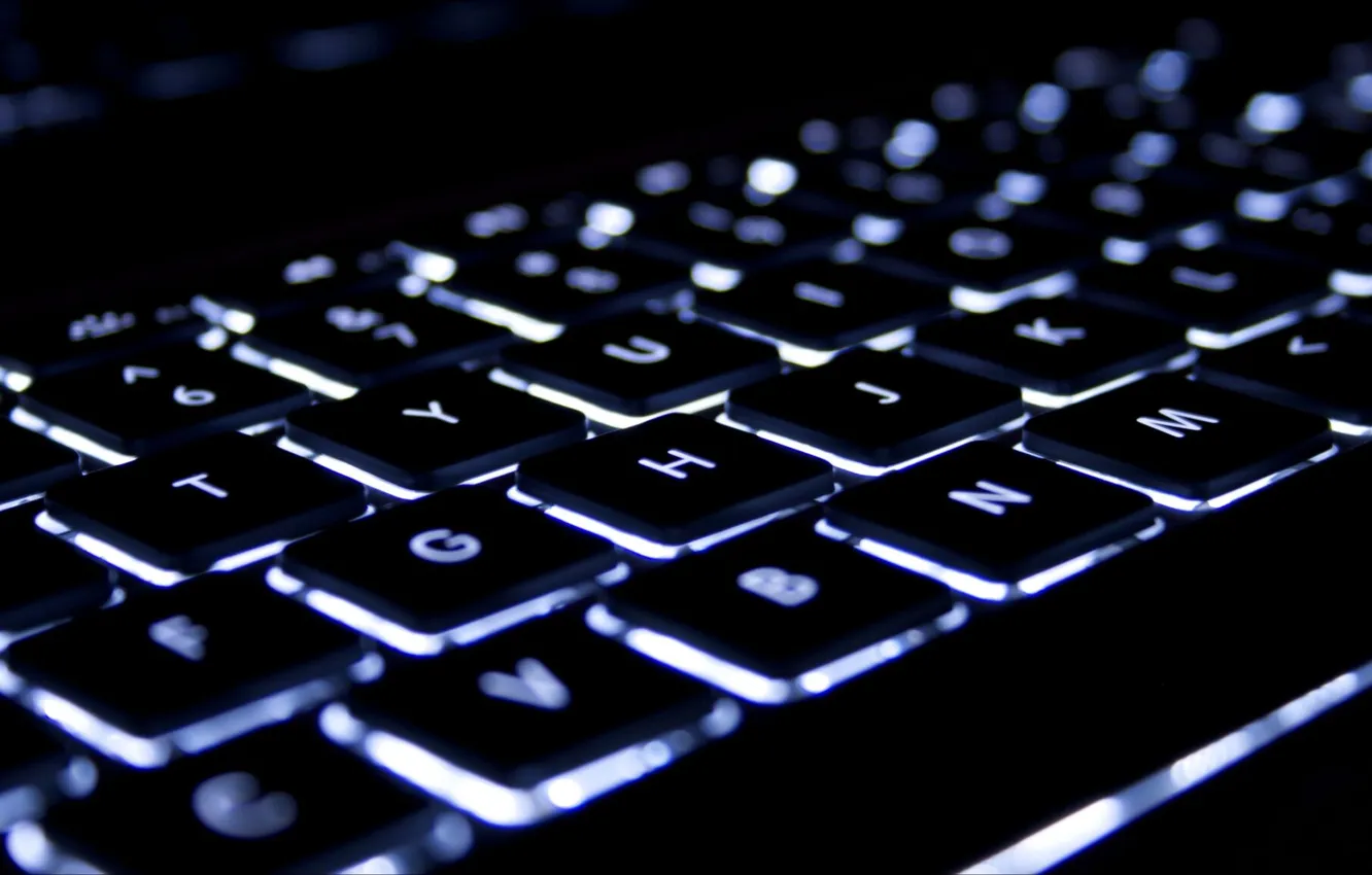 Фото обои dark, laptop, keyboard, backlight