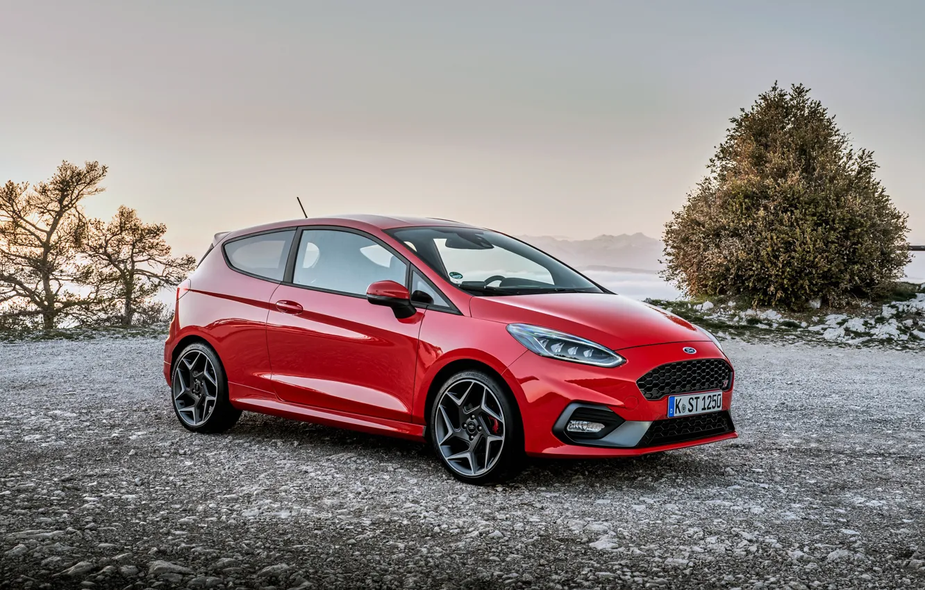 Фото обои красный, Ford, 2018, 3-Door, Fiesta ST