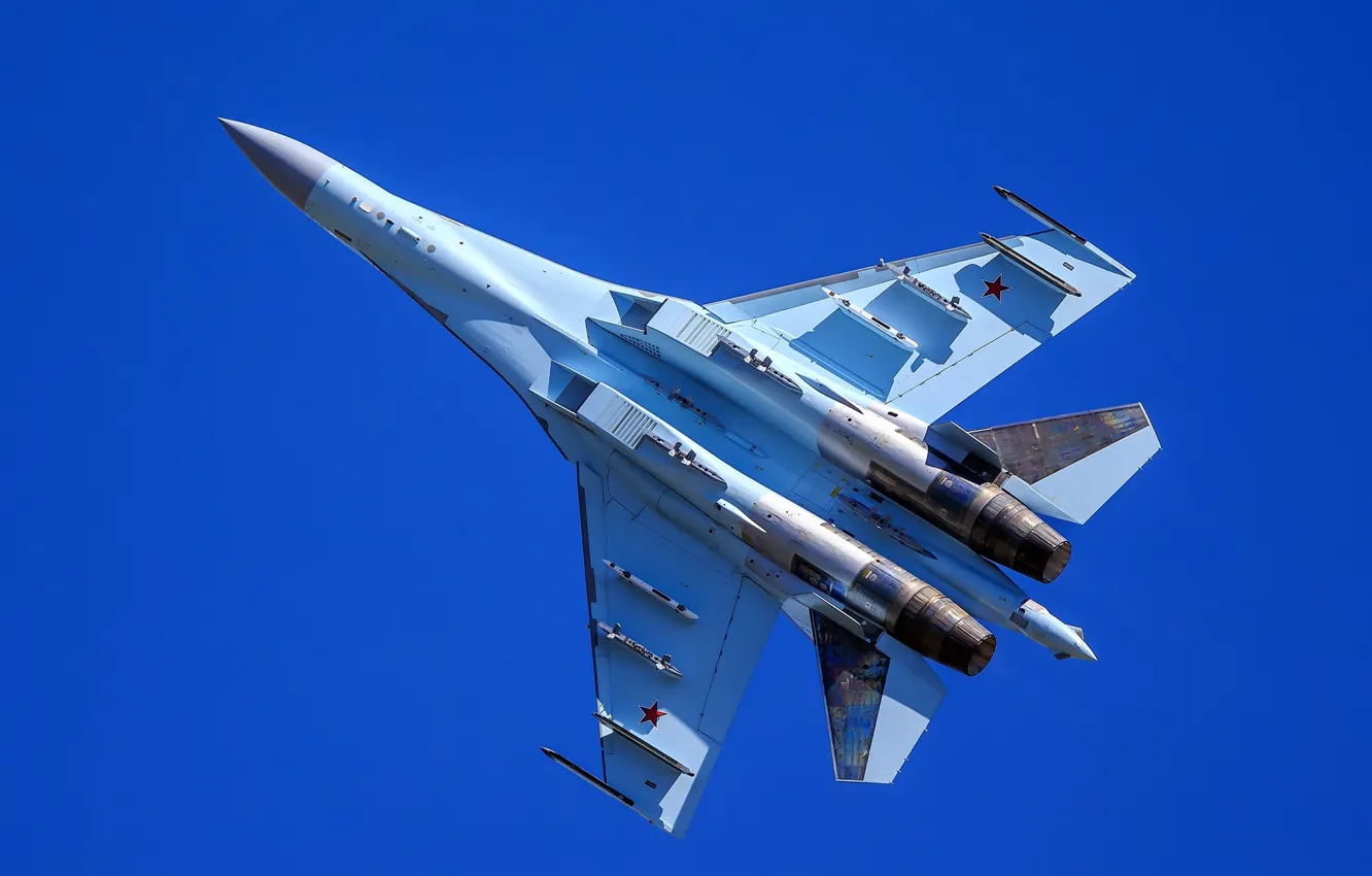 Фото обои истребитель, полёт, Су-35, многоцелевой