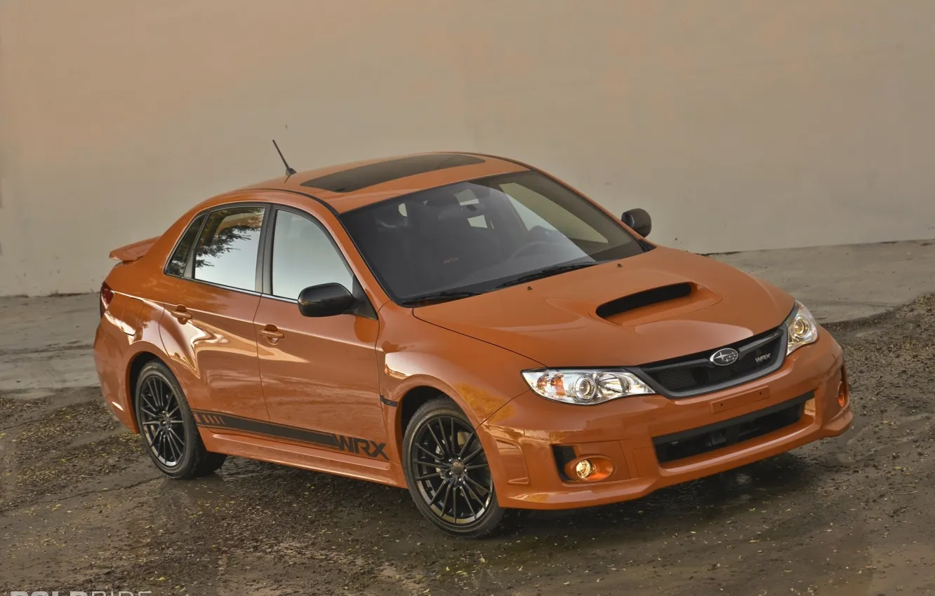 Фото обои Subaru, Impreza, WRX, Orange and Black