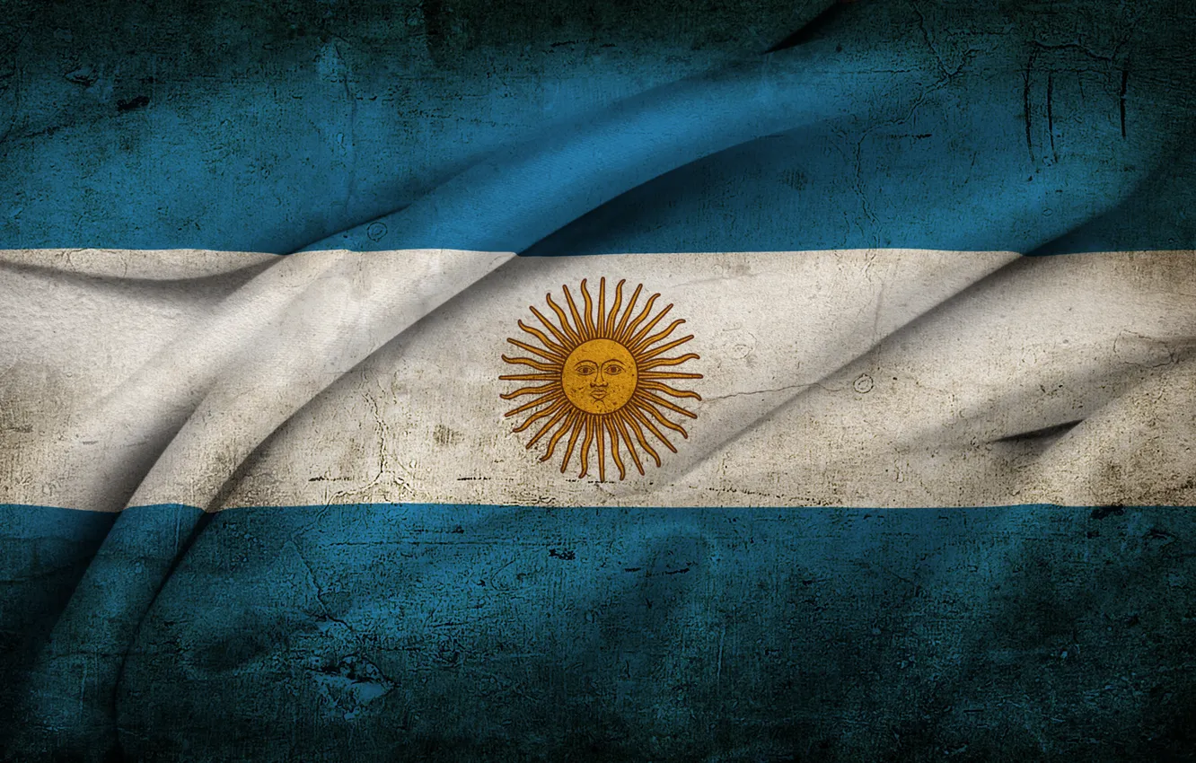 Фото обои Солнце, флаг, старый, Аргентина