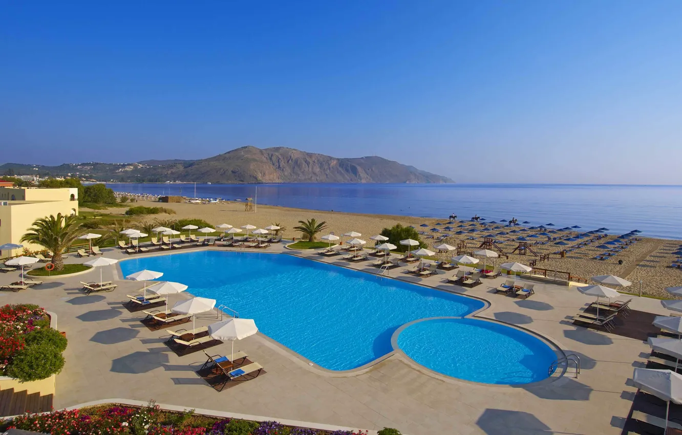 Фото обои море, пляж, бассейн, Греция, Крит
