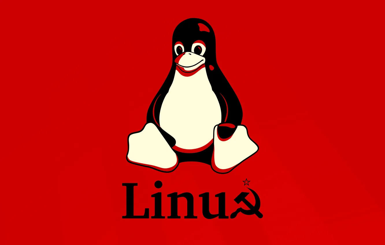 Фото обои red, USSR, Linux, Tux, operating system, FoxyRiot