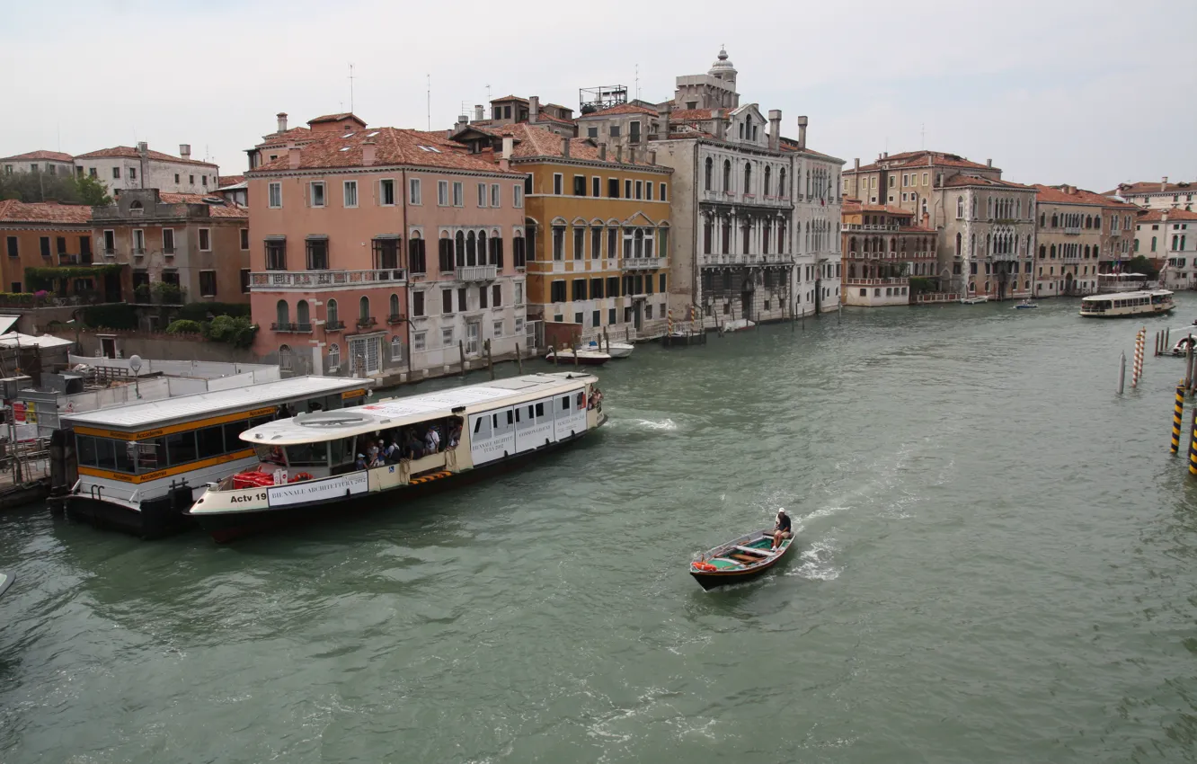 Фото обои вода, город, река, Венеция, круиз