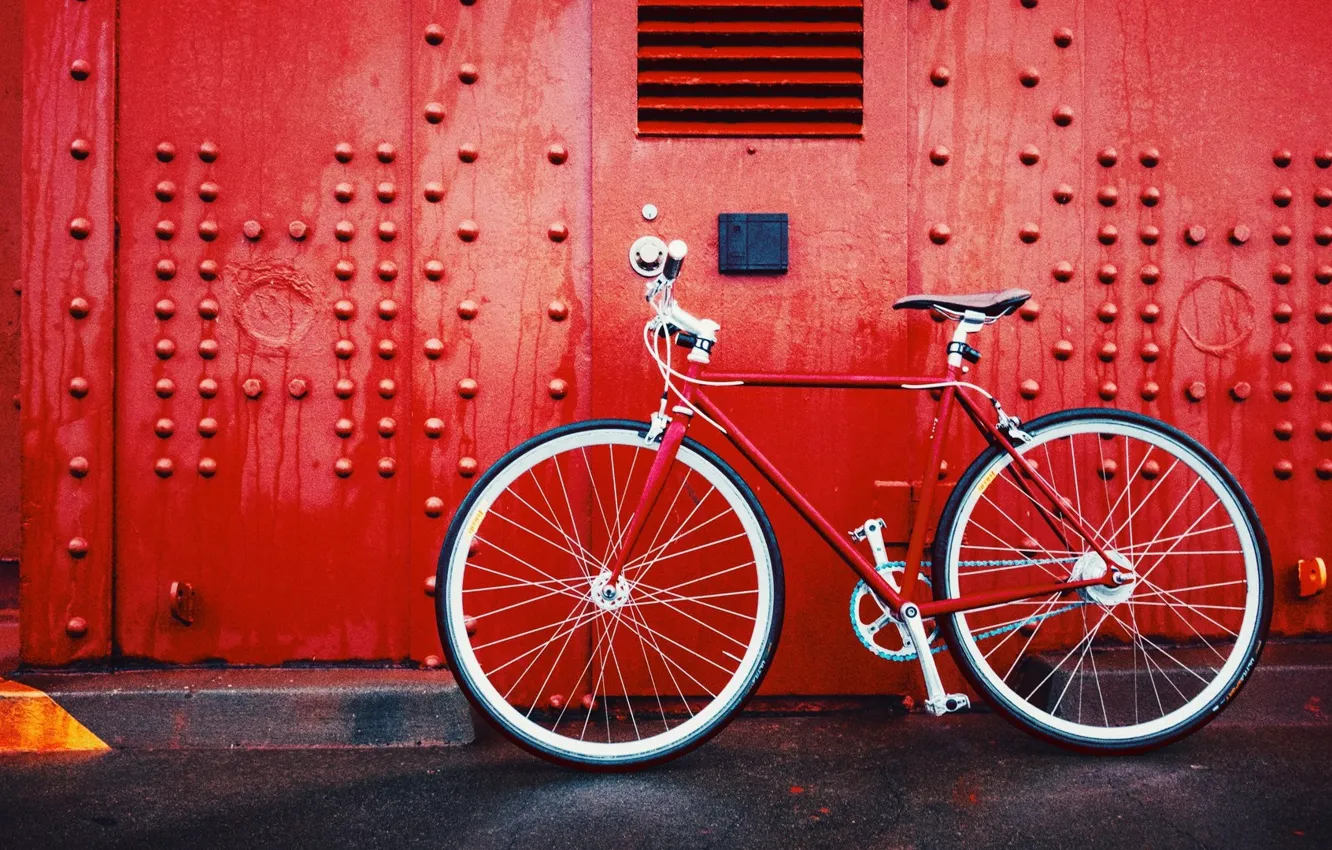 Фото обои Red, Wallpaper, Bicycle, Mood