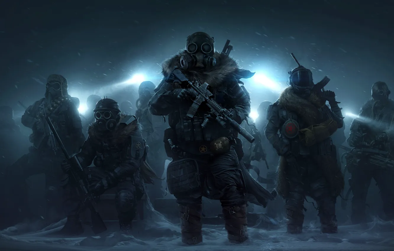 Фото обои снег, оружие, игра, game, RPG, Wasteland, Пустошь, Wasteland 3