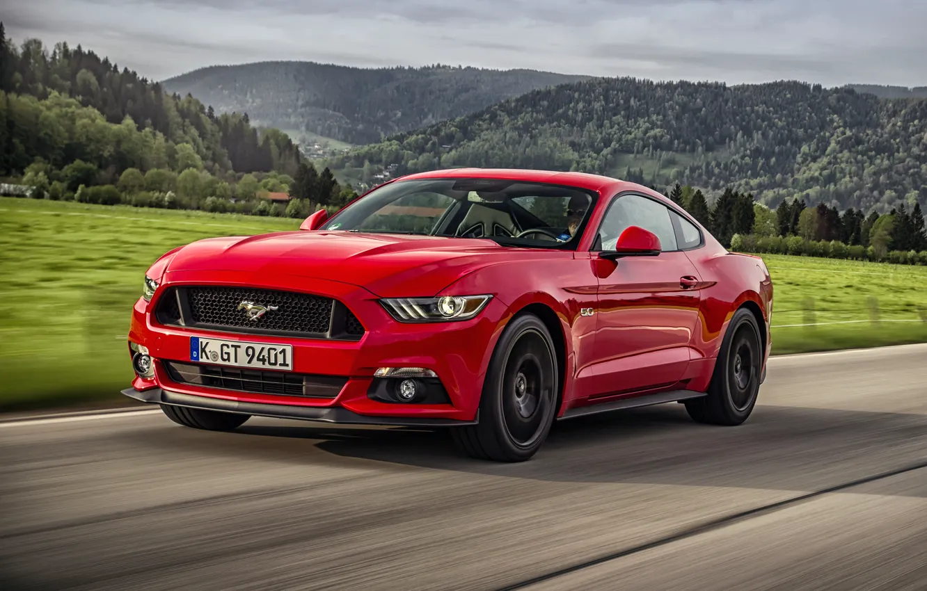 Фото обои Mustang, Ford, мустанг, форд, Fastback, 2015, EU-spec