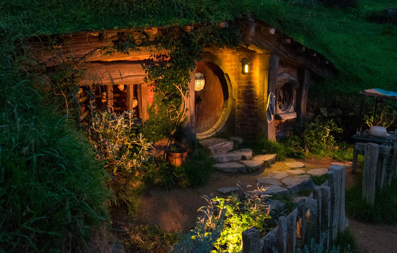 Фото обои Новая Зеландия, Matamata, Матамата, Hobbit House