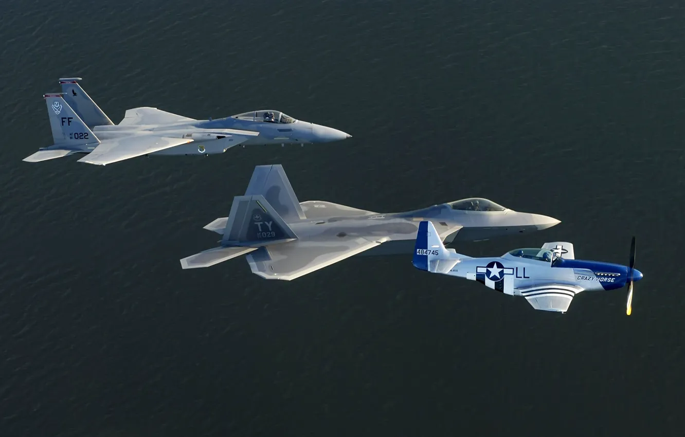 Фото обои истребитель, самолёт, F22