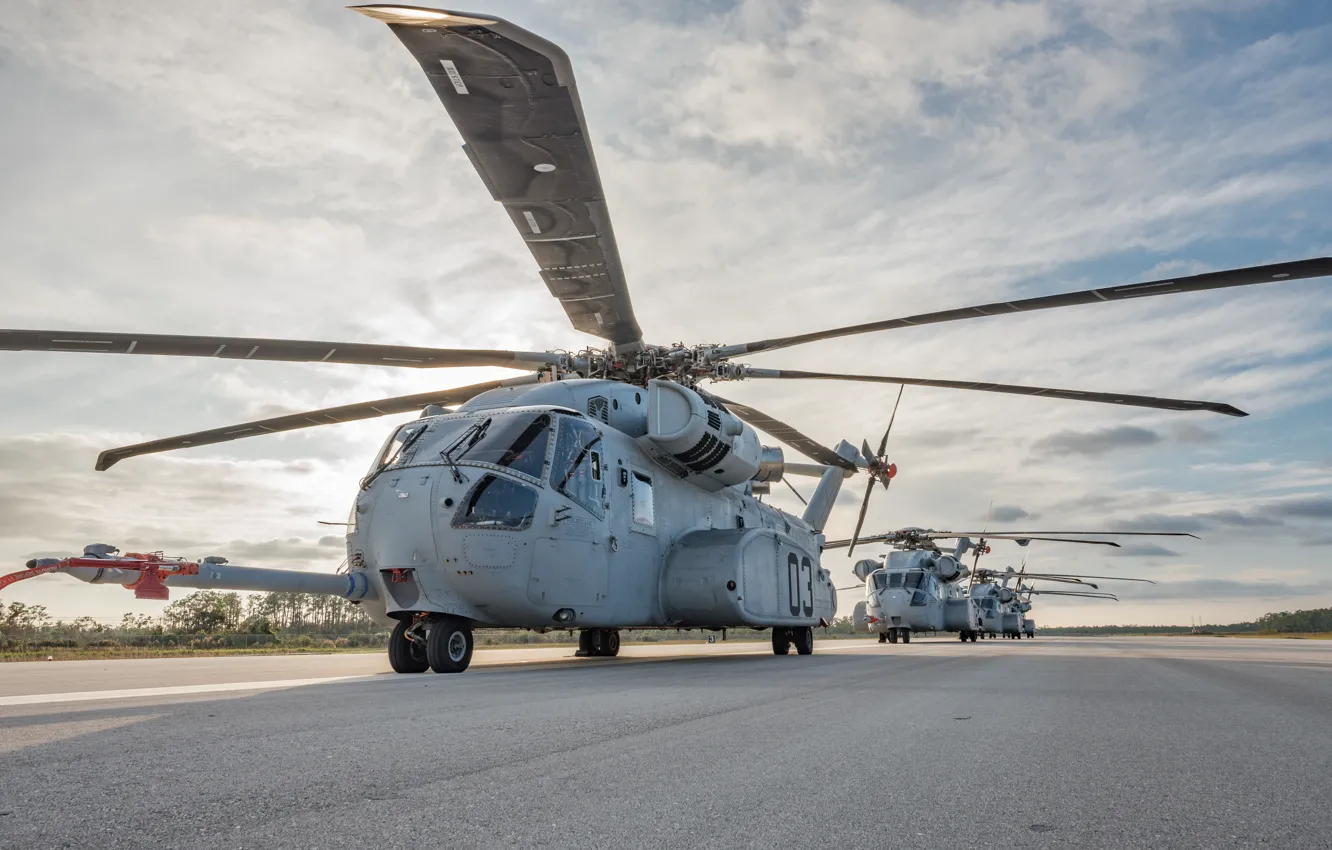 Фото обои Вертолет, Sikorsky, Sikorsky CH-53K King Stallion, US Marine Corps, Тяжелый транспортный вертолет