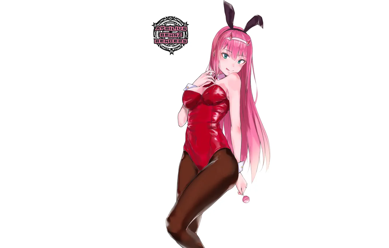 Фото обои девушка, кролик, леденцы, 002, Чупа чупс, Darling In The Frankxx, Милый во Франксе, Zero Two