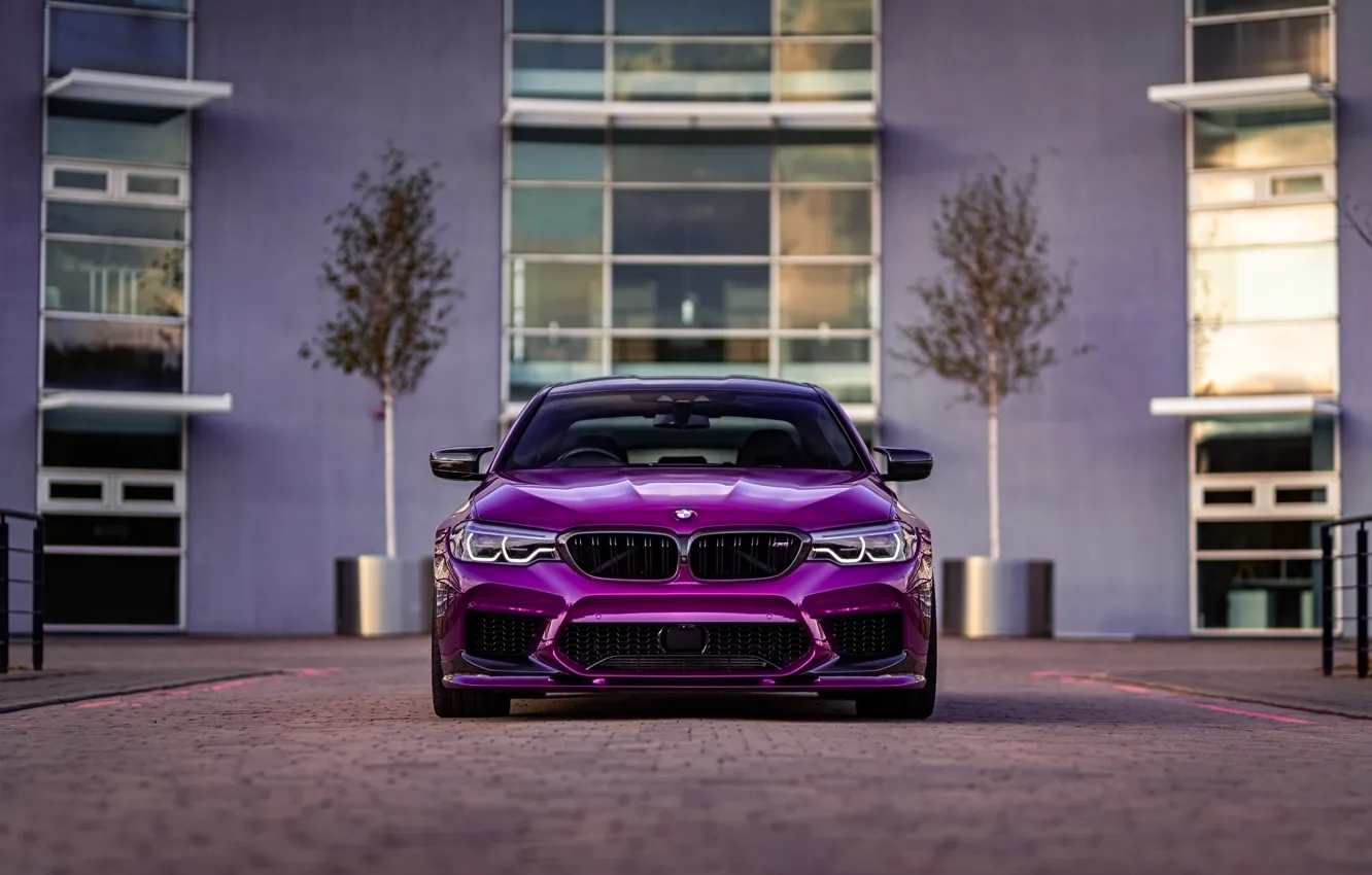 Фото обои BMW, Purple, Front, Face, F90
