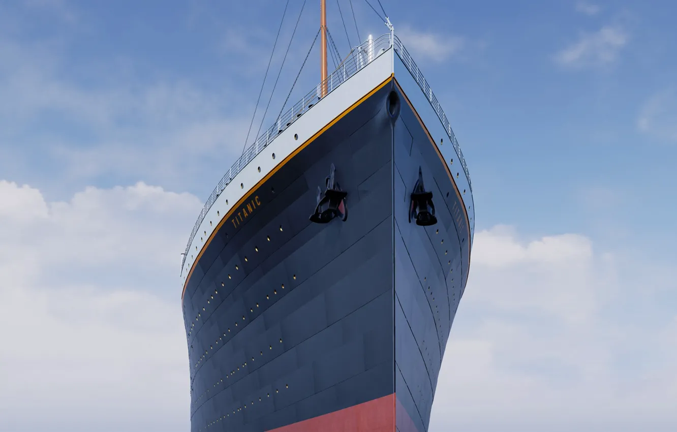 Фото обои Корпус, Титаник, Нос, Titanic, Рендеринг, Бак, RMS Titanic, Круизный лайнер