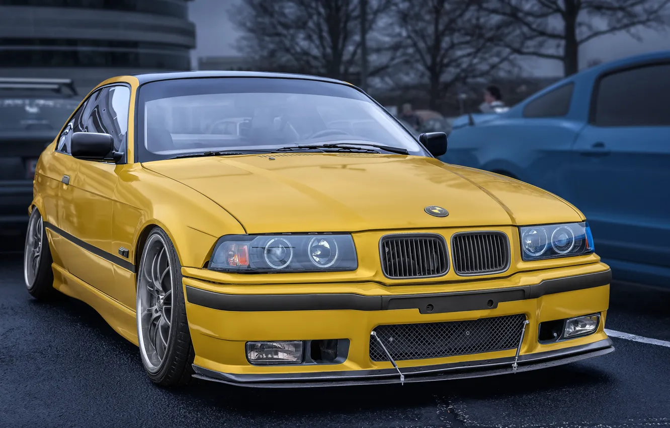 Фото обои желтый, дизайн, BMW, автомобиль