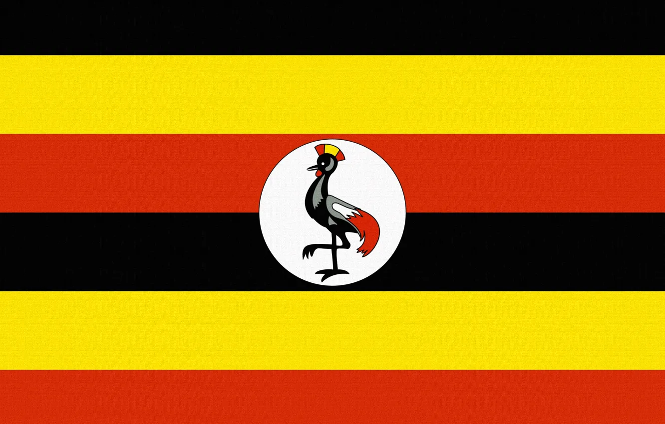 Фото обои Черный, Желтый, Флаг, Оранжевый, Uganda, Уганда, Горизонтально