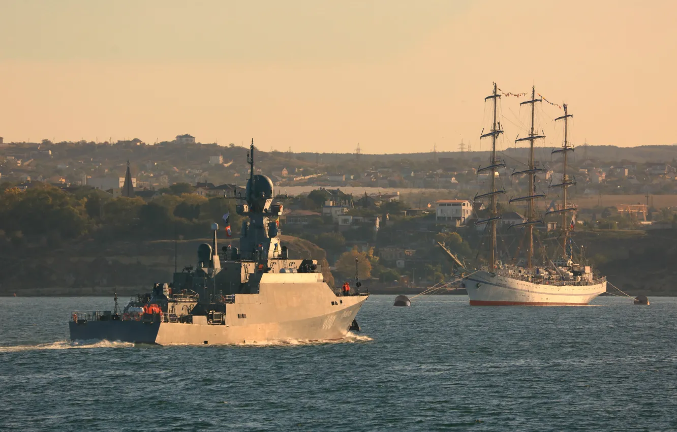 Фото обои корабли, бухта, Севастополь, Херсонес, Грайворон