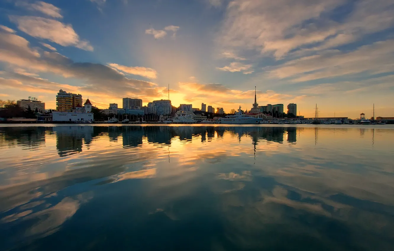 Фото обои море, вечер, Сочи