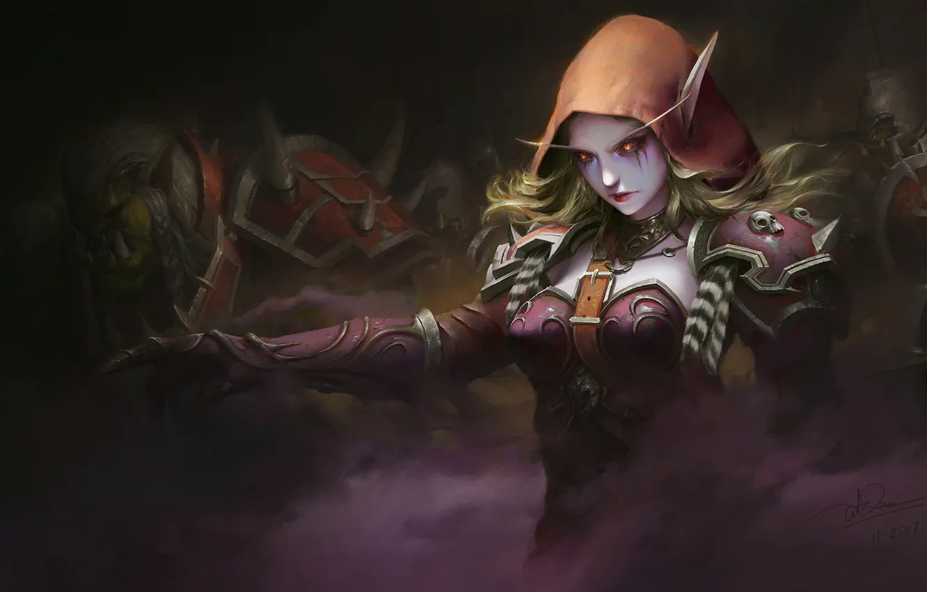 Фото обои WOW, Blizzard, Art, World of WarCraft, WarCraft, Сильвана, Sylvanas Windrunner, Fanart