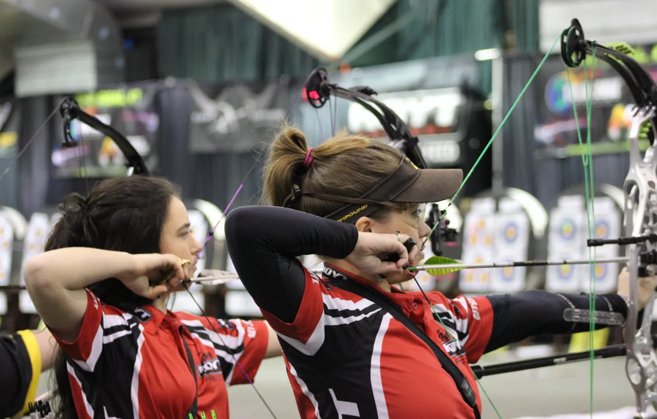 Фото обои women, arrows, shooting, archery