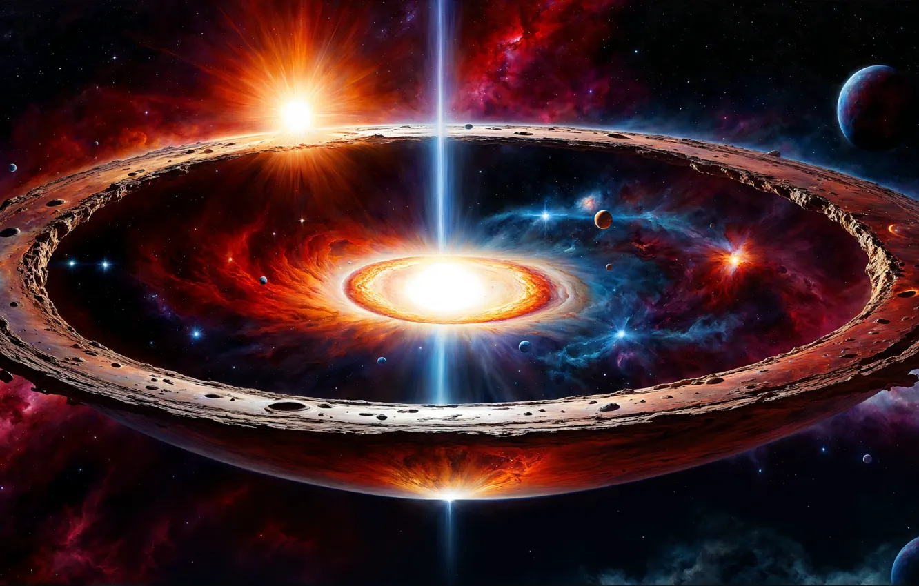 Фото обои космос, сияние, кольцо