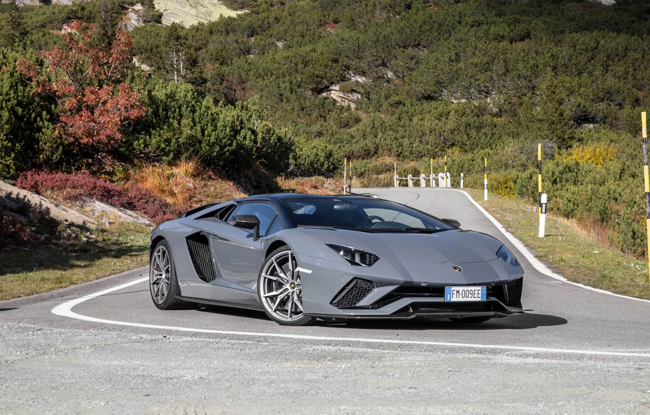 Фото обои Lamborghini, Aventador, gray