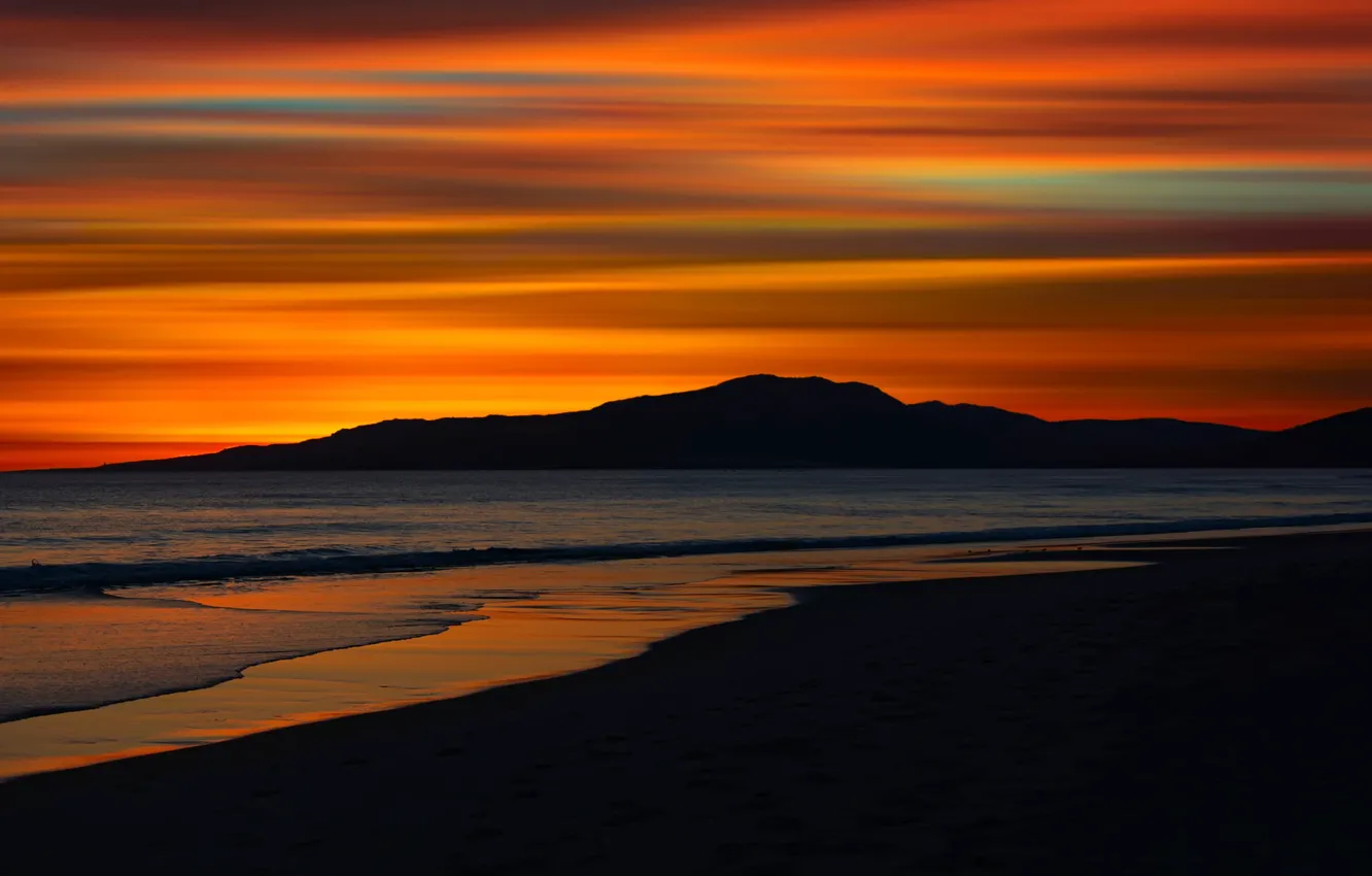 Фото обои Serenity, Andalusia, Tarifa, закат на пляже