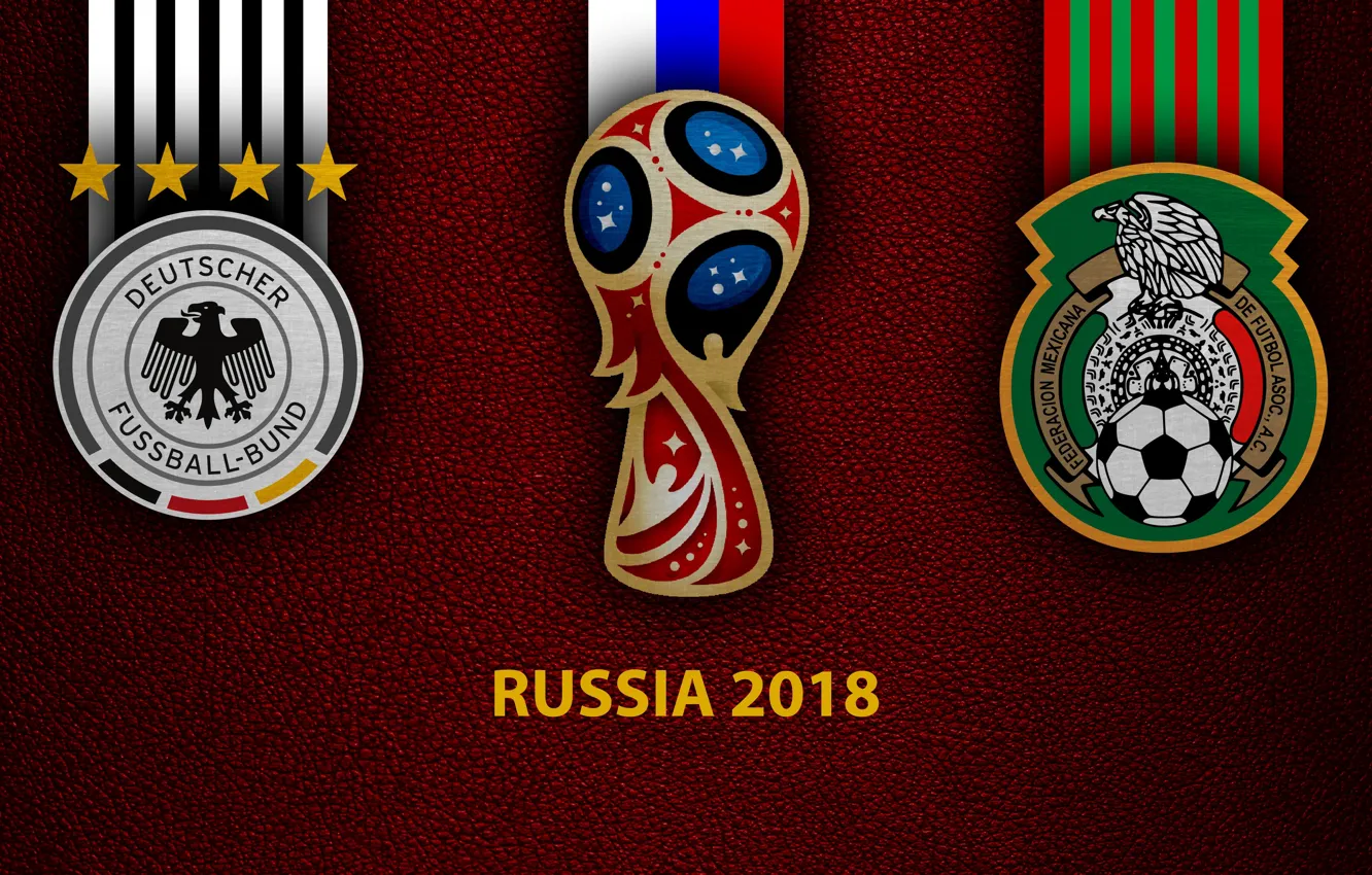 Фото обои wallpaper, sport, logo, football, FIFA World Cup, Russia 2018, Germany vs Mexico