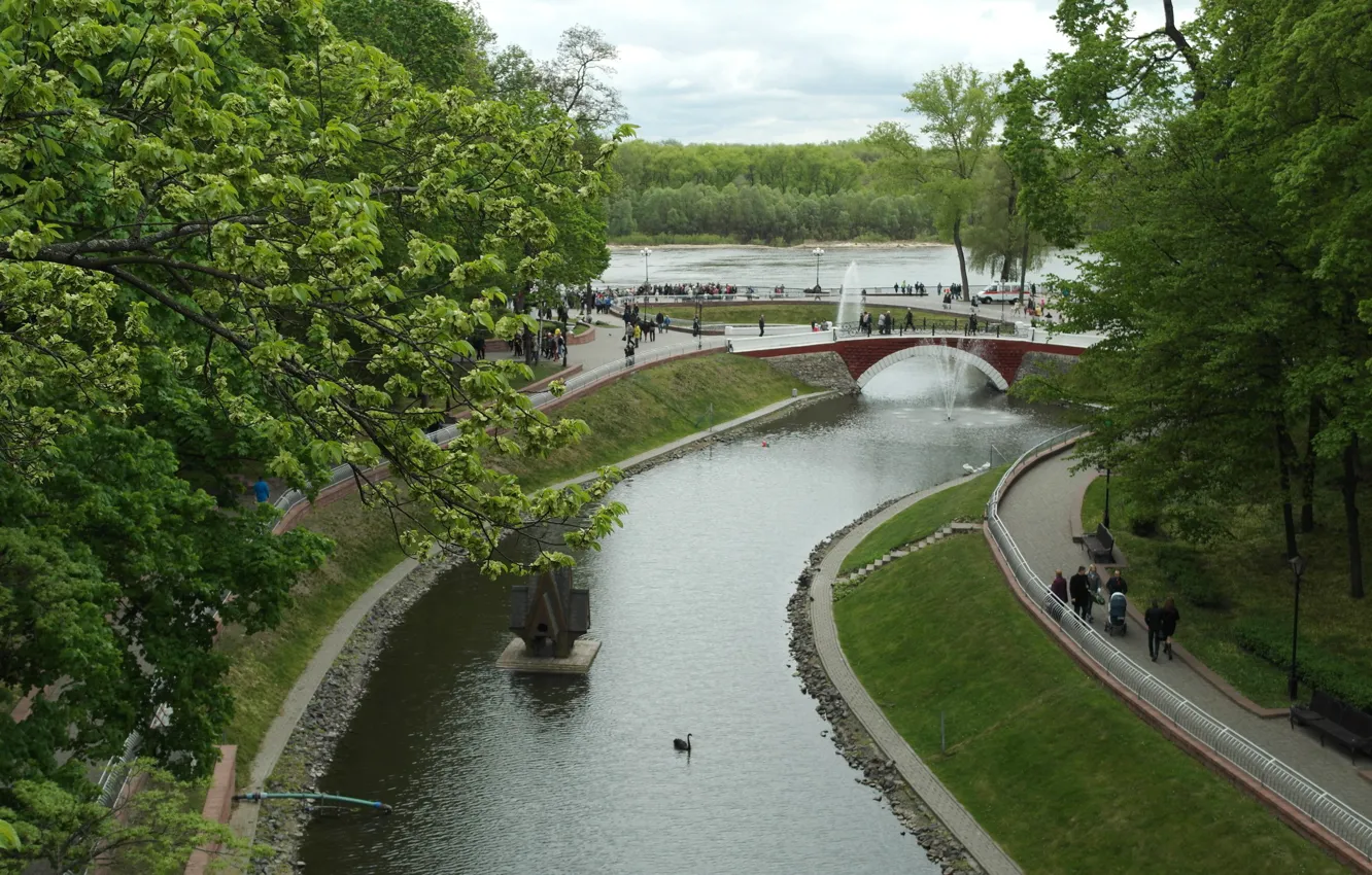 Фото обои пейзаж, город, парк