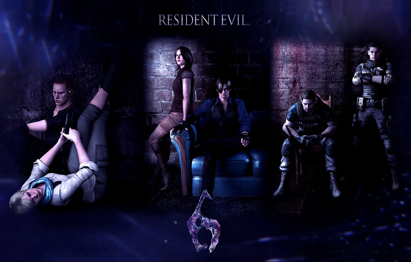 Фото обои Resident Evil, Resident Evil 6, Leon Scott Kennedy, Helena Harper, Chris Redfield, Sherry Birkin, Jake …