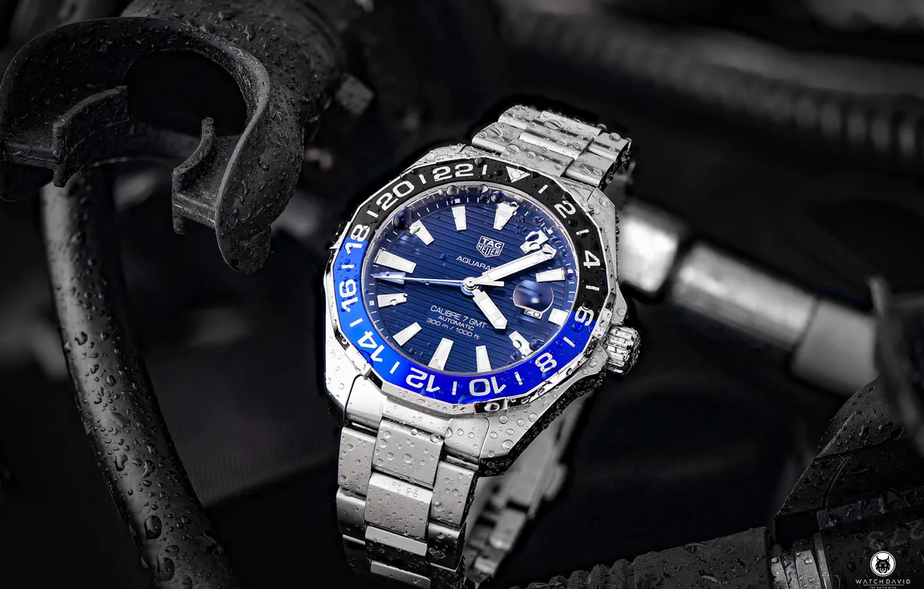Фото обои часы, TAG Heuer, GMT, Aquaracer