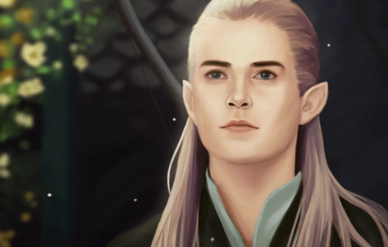 Фото обои Эльф, The Lord of the Rings, Legolas, The Hobbit, Artwork, Леголас