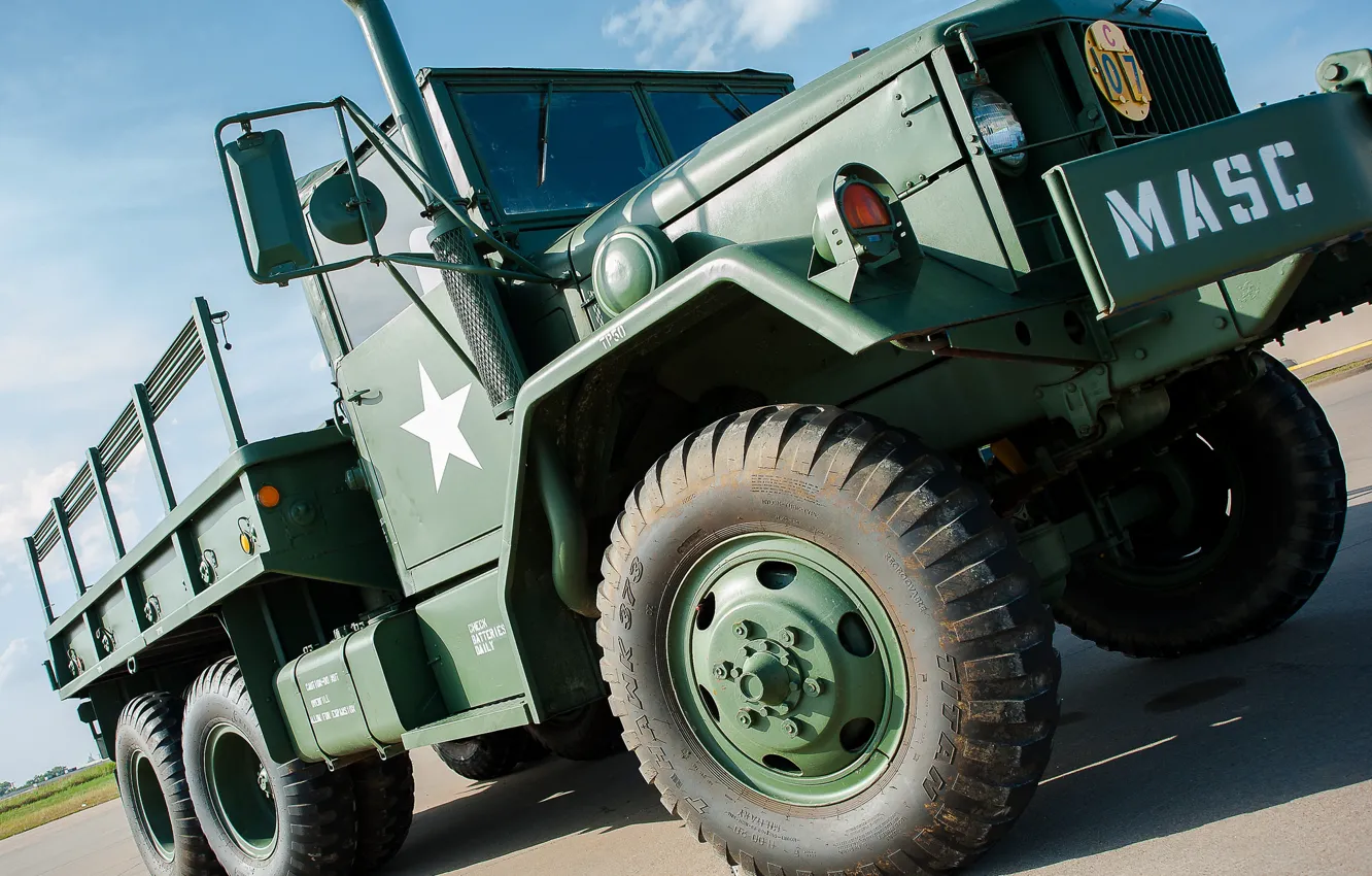 Фото обои автомобиль, грузовой, повышенной, проходимости, военно