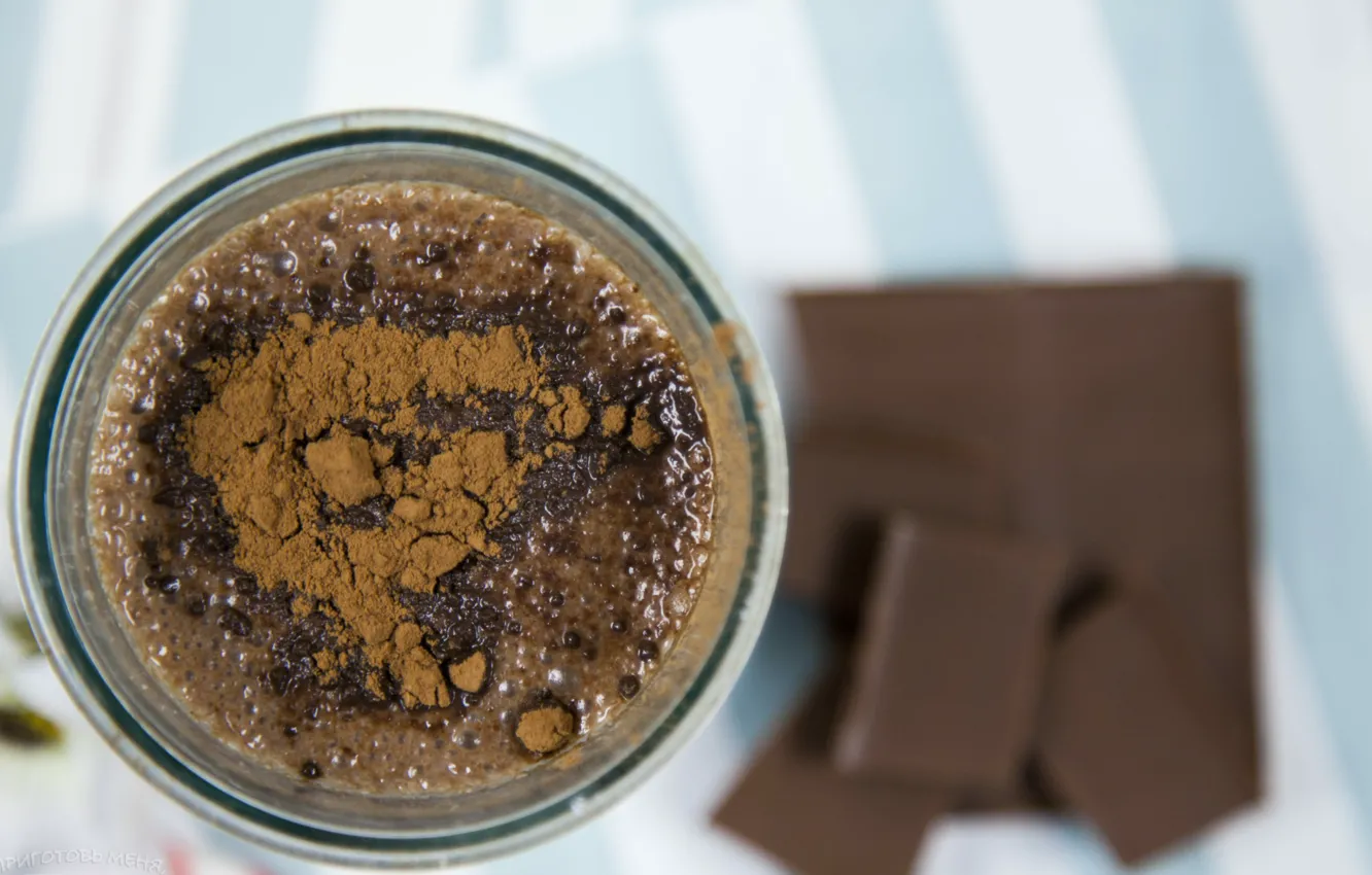 Фото обои Шоколад, Стакан, Chocolate, Боке, Bokeh