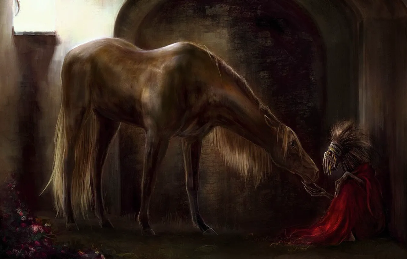 Фото обои рука, Лошадь, монстрик